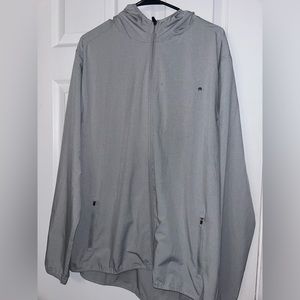 Vuori Men’s Outdoor Trainer Hooded Shell Full Zip Jacket Stretch Gray XL